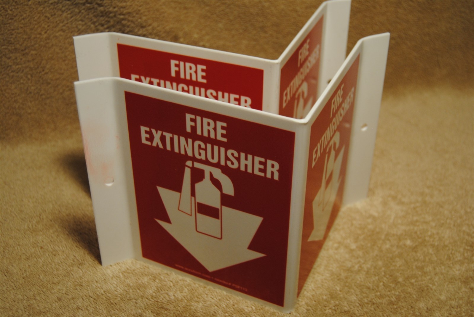 2 New Fire Extinguisher Signs Accuform No.PSP113