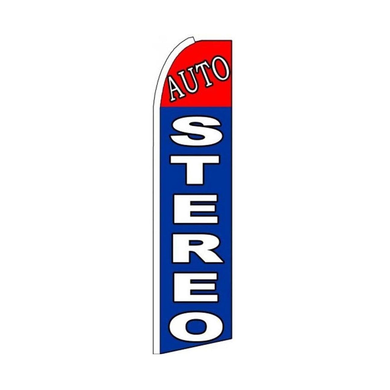 Auto Stereo Swooper Flutter Feather Flag | 3ft W x 11.5ft Tall