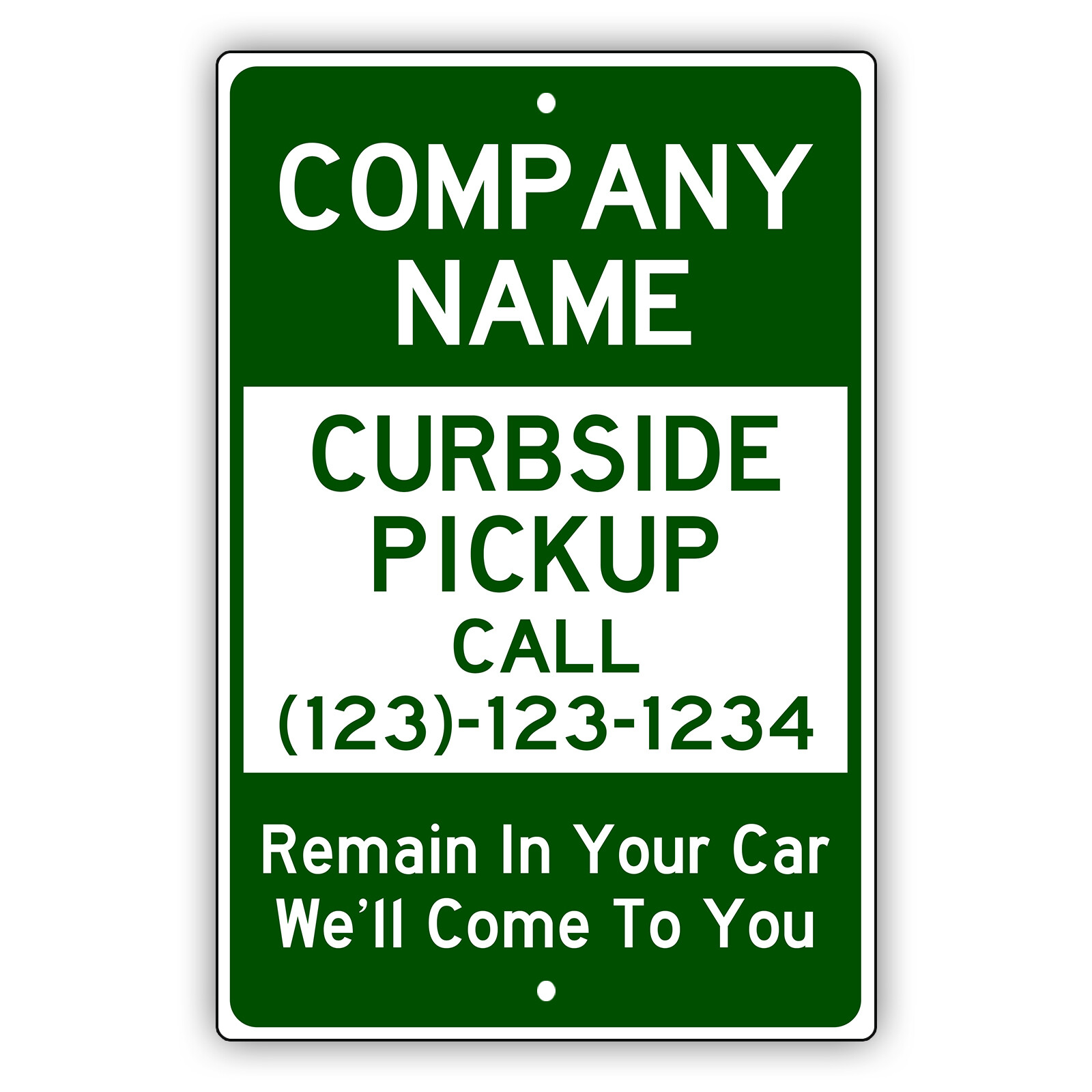 Custom Sign Curbside Pickup Custom Number Name Personalized Aluminum Metal Sign