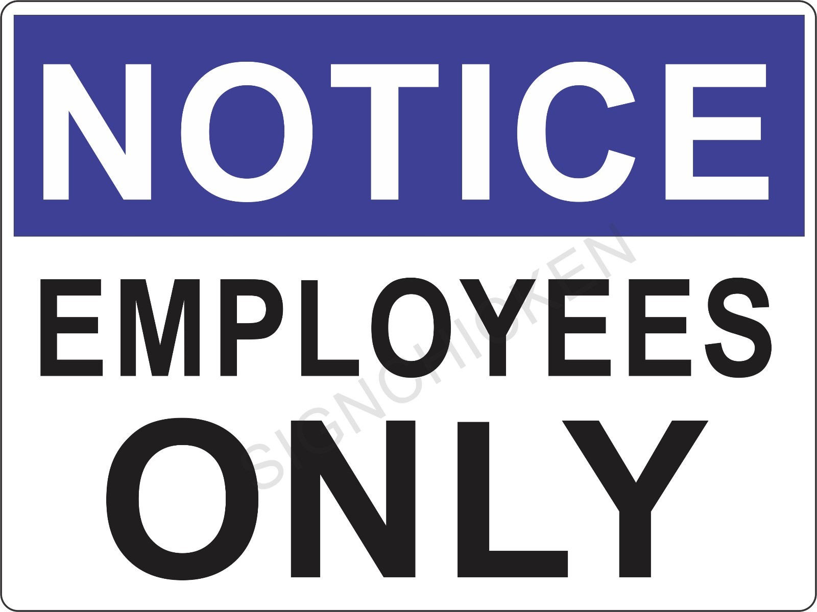 9″ x 12″ Employees only sign ALUMINUM – NEW IN PACKAGE, workplace, restaraunt