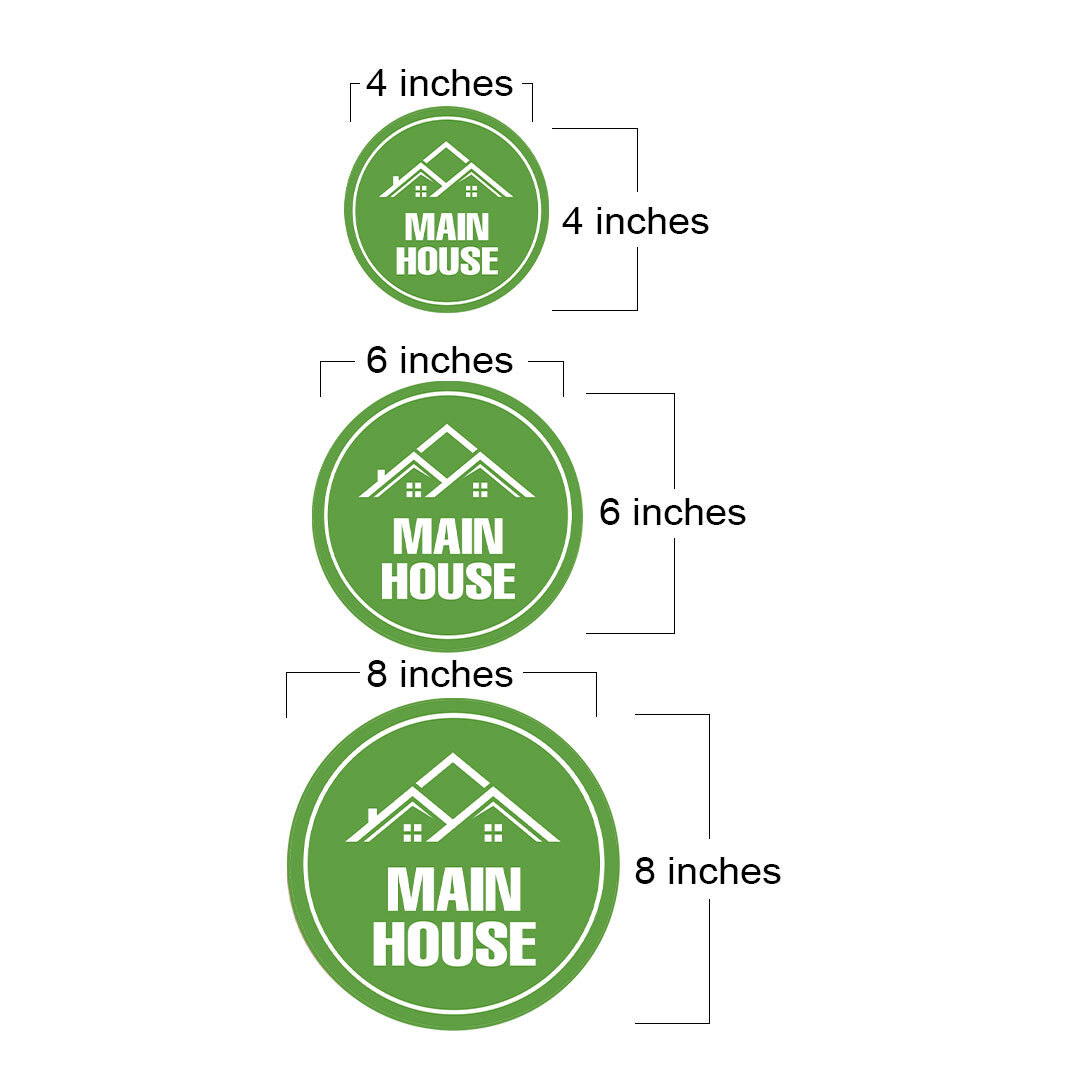 Circle Plus Main House Wall or Door Sign | Easy Installation
