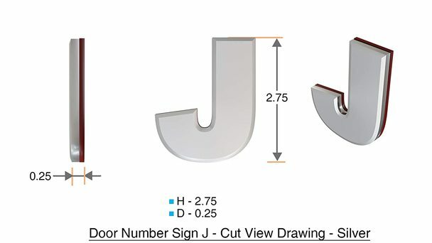 1 PCS – Apartment Number Sign/Mailbox Number Sign,. Letter J ….-REF24-1027