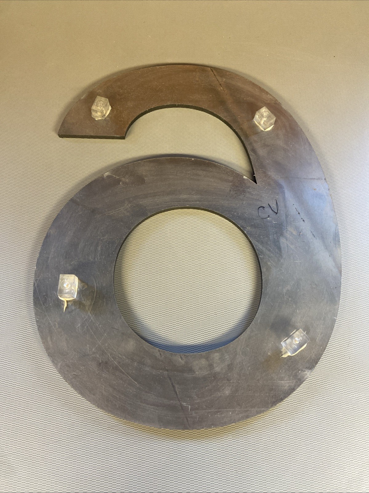 Aluminum Metal Sign Advertising Letter 16” Tall Large Number 6
