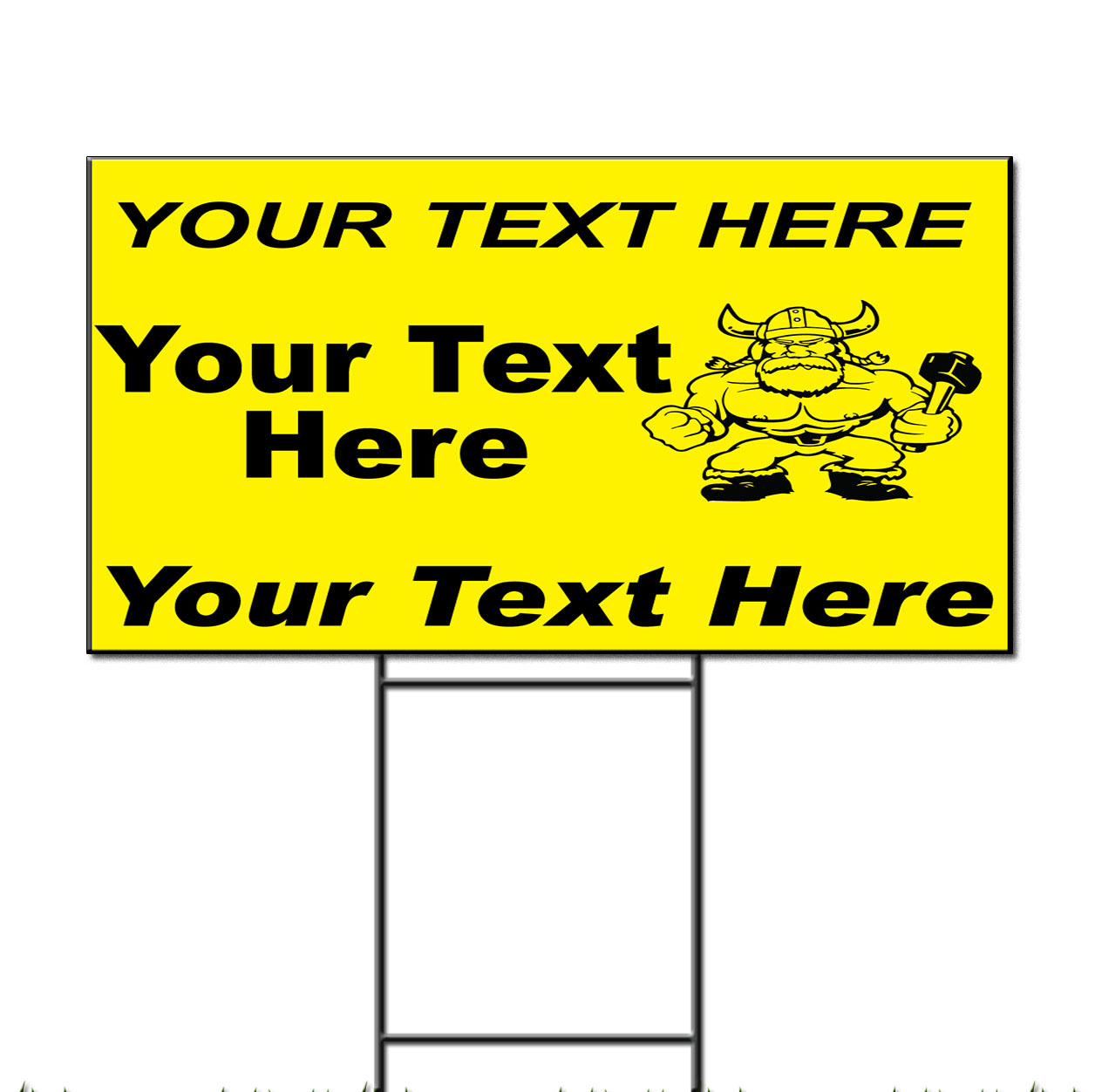 Your Text Here Custom Corrugated Plastic Yard Sign /Free Stakes