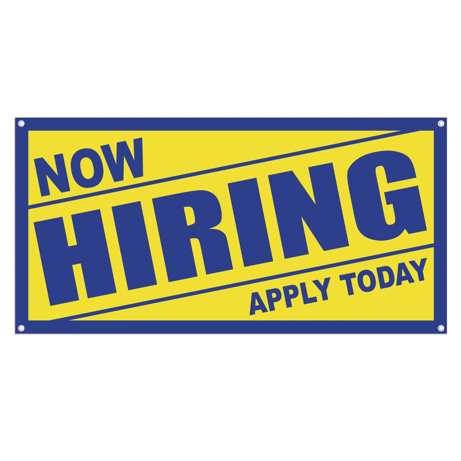 Now Hiring 13 oz HD Vinyl Banner Outdoor/Indoor Business Sign w/ Metal Grommets