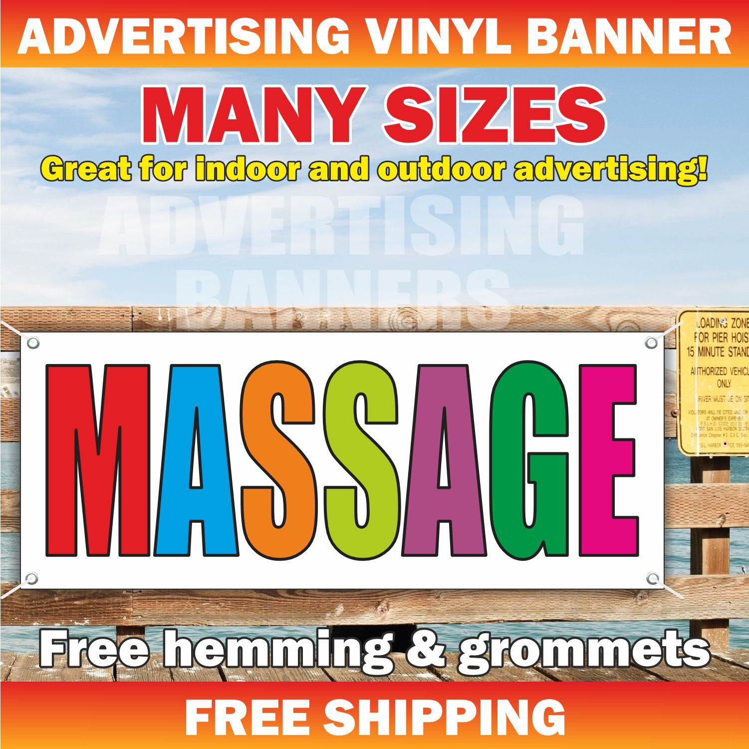 MASSAGE Advertising Banner Vinyl Mesh Sign Beauty Spa Chinese Wellness THERAPY