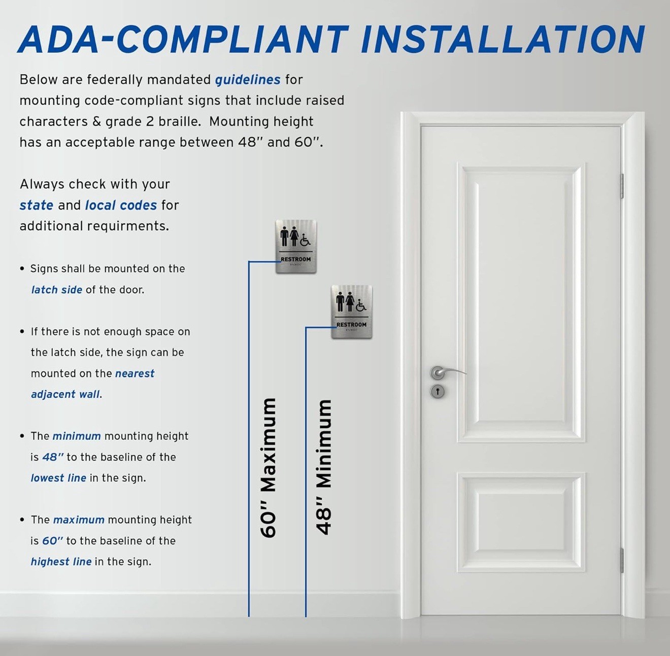 Gender Neutral Restroom Sign by GDS – ADA Compliant, Wheelchair Accessible