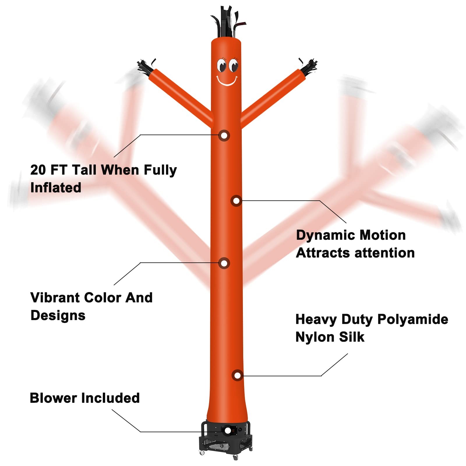 Mounto 20Ft Air Inflatable Tube Guy Puppet Dancing Man 1Hp Blower Complete Set
