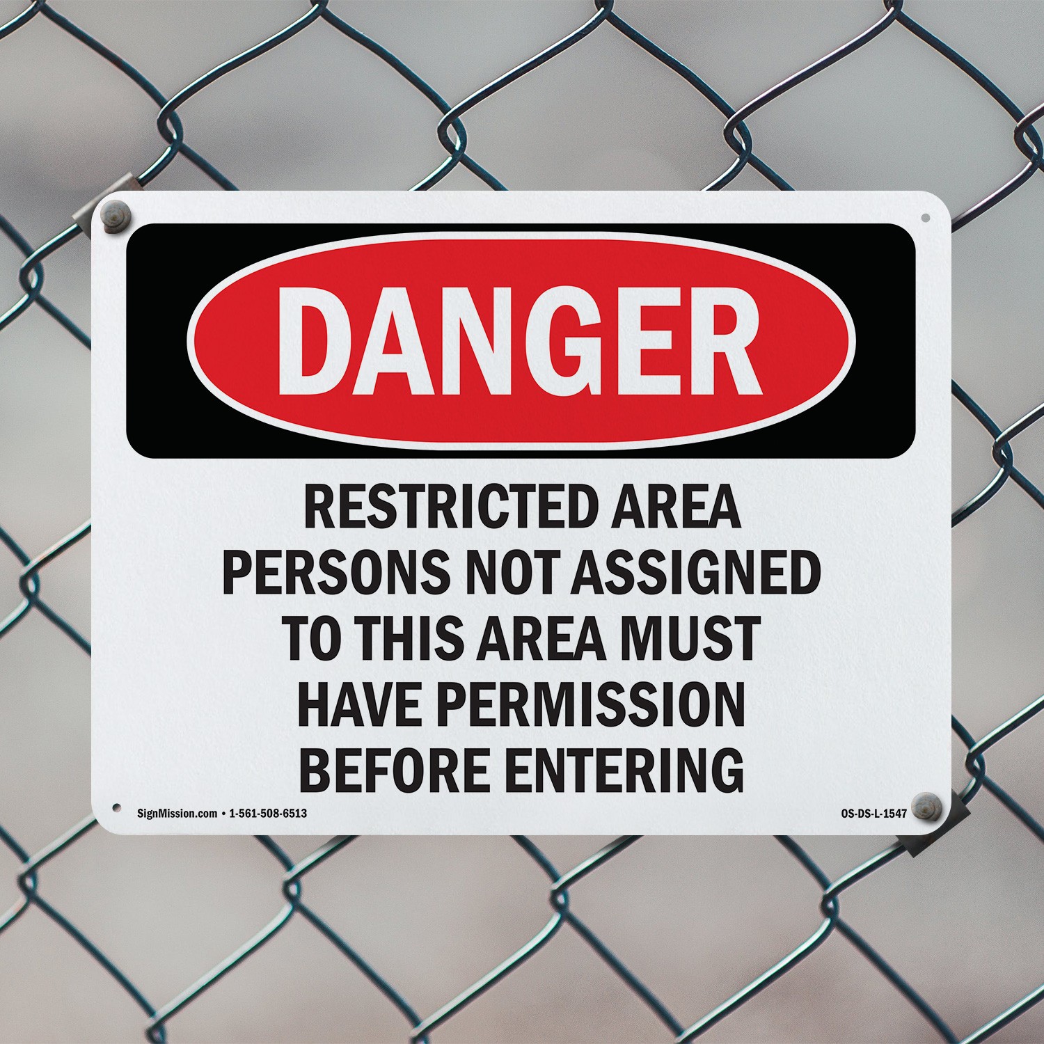 Restricted Area Persons Not Assigned OSHA Danger Sign Or Decal – 5 or 10 Pack