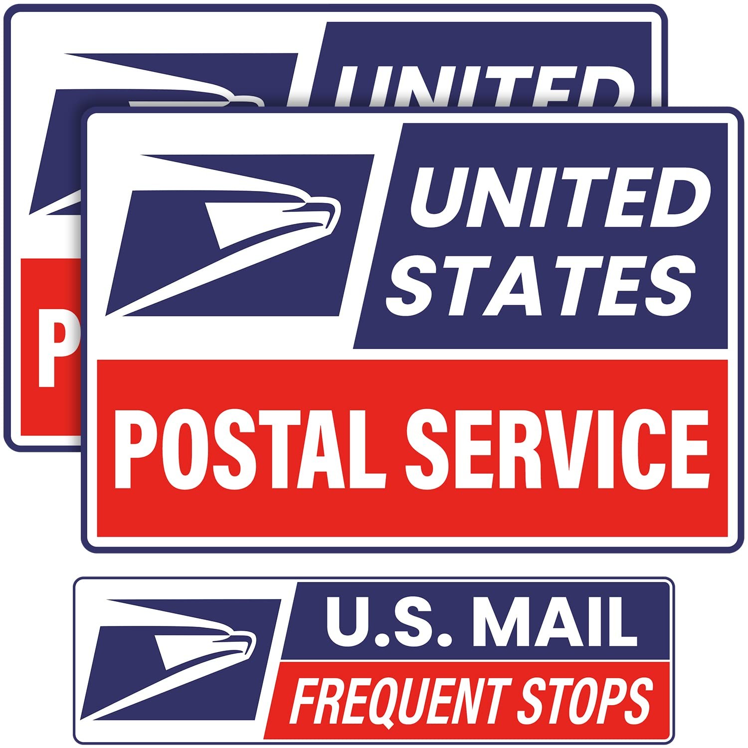 Reflective US Mail Delivery Magnetic Signs Set 3 Piece