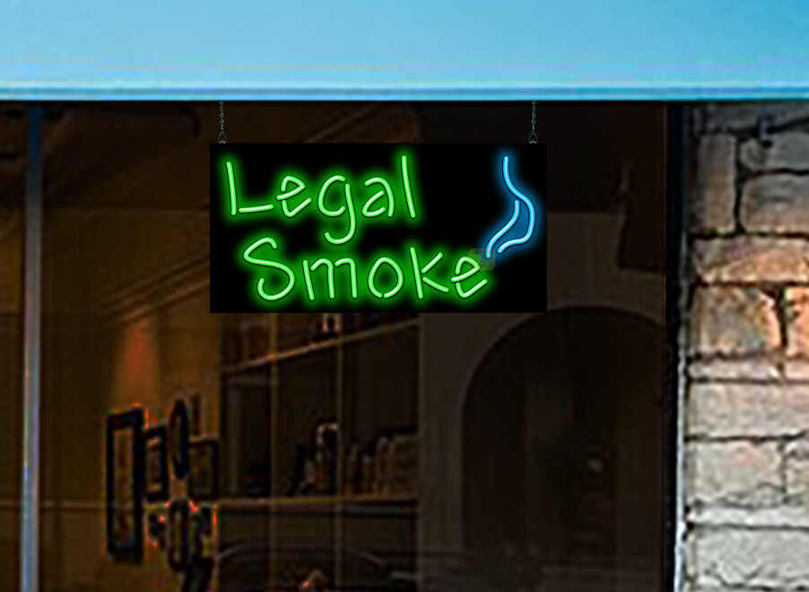 Legal Smoke Neon Sign Hand Bent Easy Installation Advertise