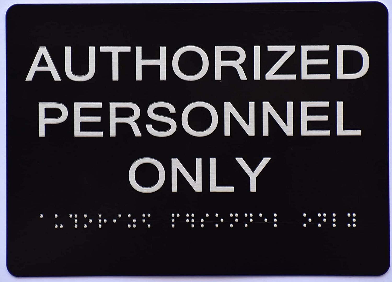 Authorized Personnel ONLY Sign Black (Aluminium, Black/Silver…-REF24-1027