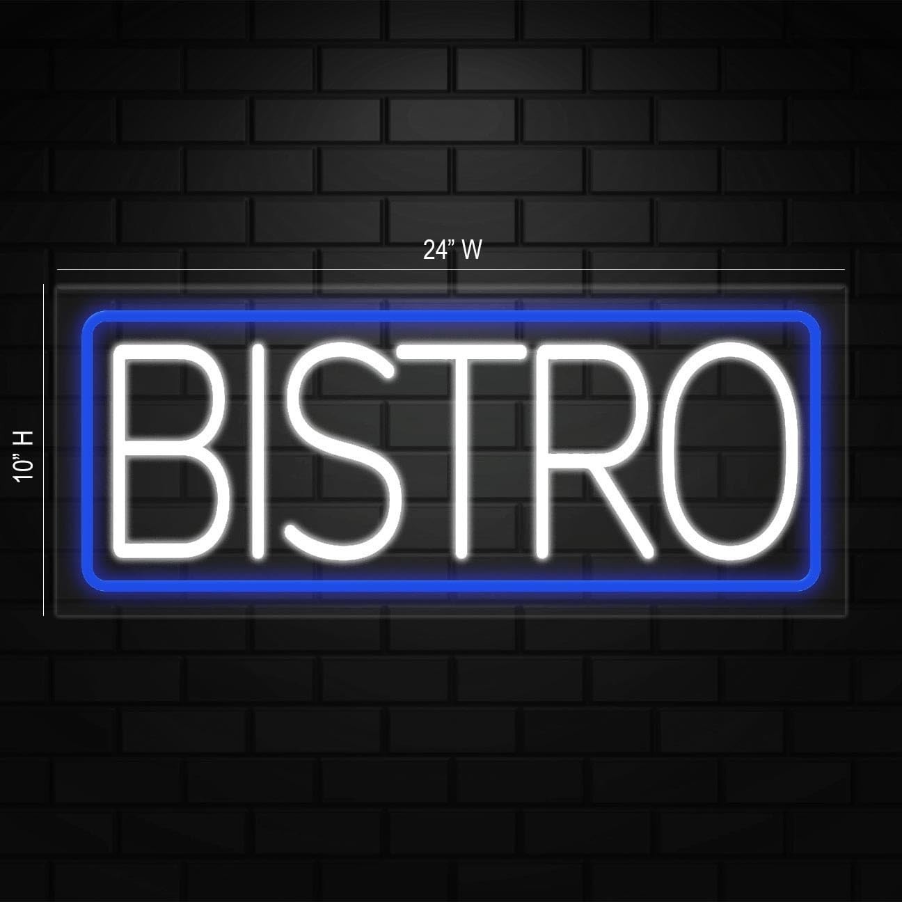 Bistro Neon Sign for Retail Displays | LED Flex Neon | 24″W x 10″H x 1″D