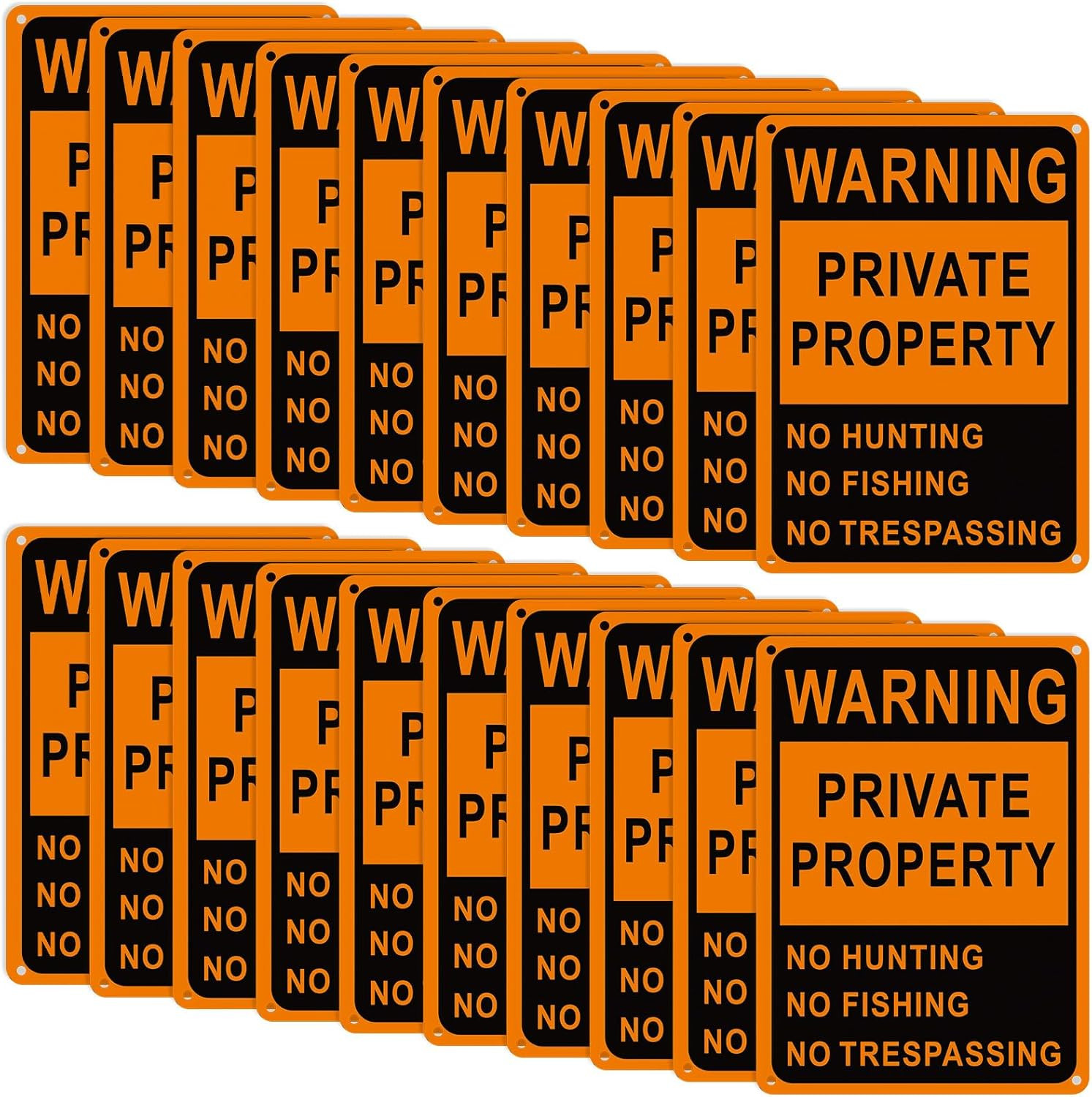 20 Pcs Posted No Trespassing Signs Private Property Weatherproof No Hunting S…