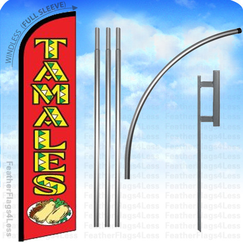 TAMALES – Windless Swooper Flag KIT Feather Banner Sign 15′ Set rf