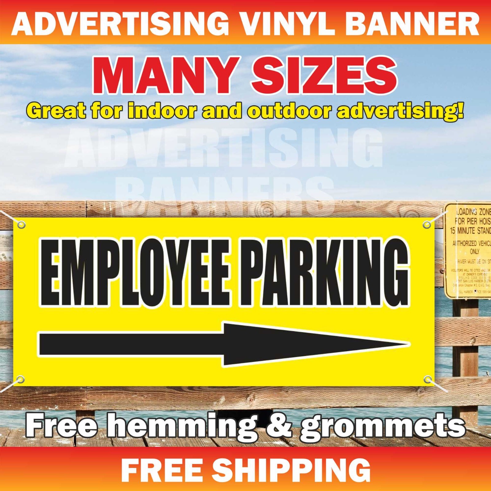 EMPLOYEE PARKING Advertising Banner Vinyl Mesh Sign car parking place area