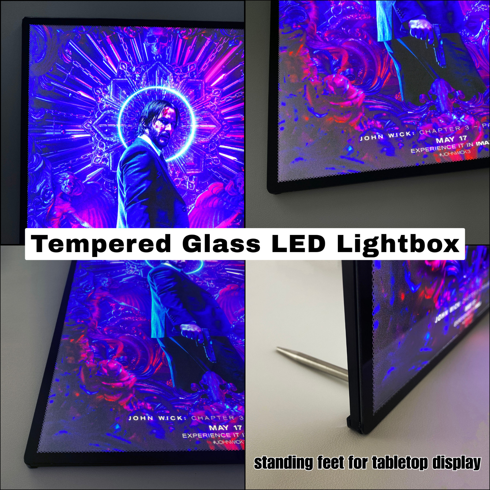 LED We’re Open Sign Light Box Wall Mounted Backlit Business Store Display