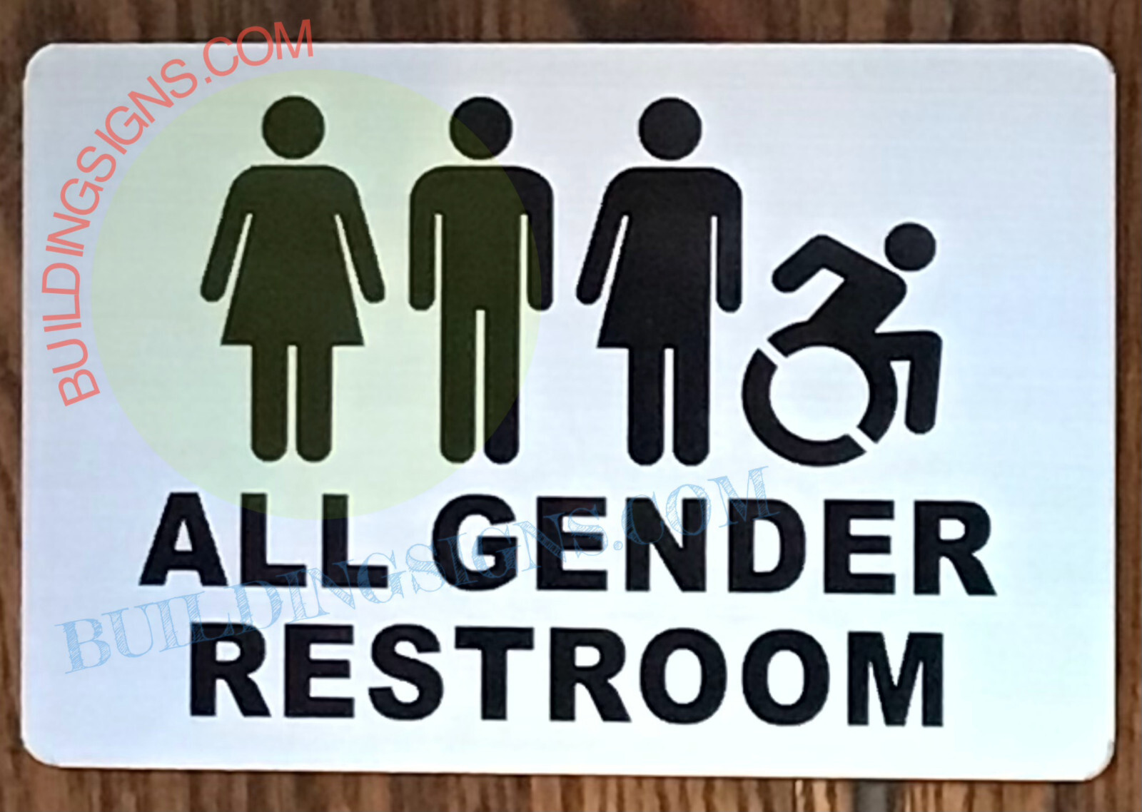ALL GENDER RESTROOM SIGN (6X9, SILVER, ALUMINUM)