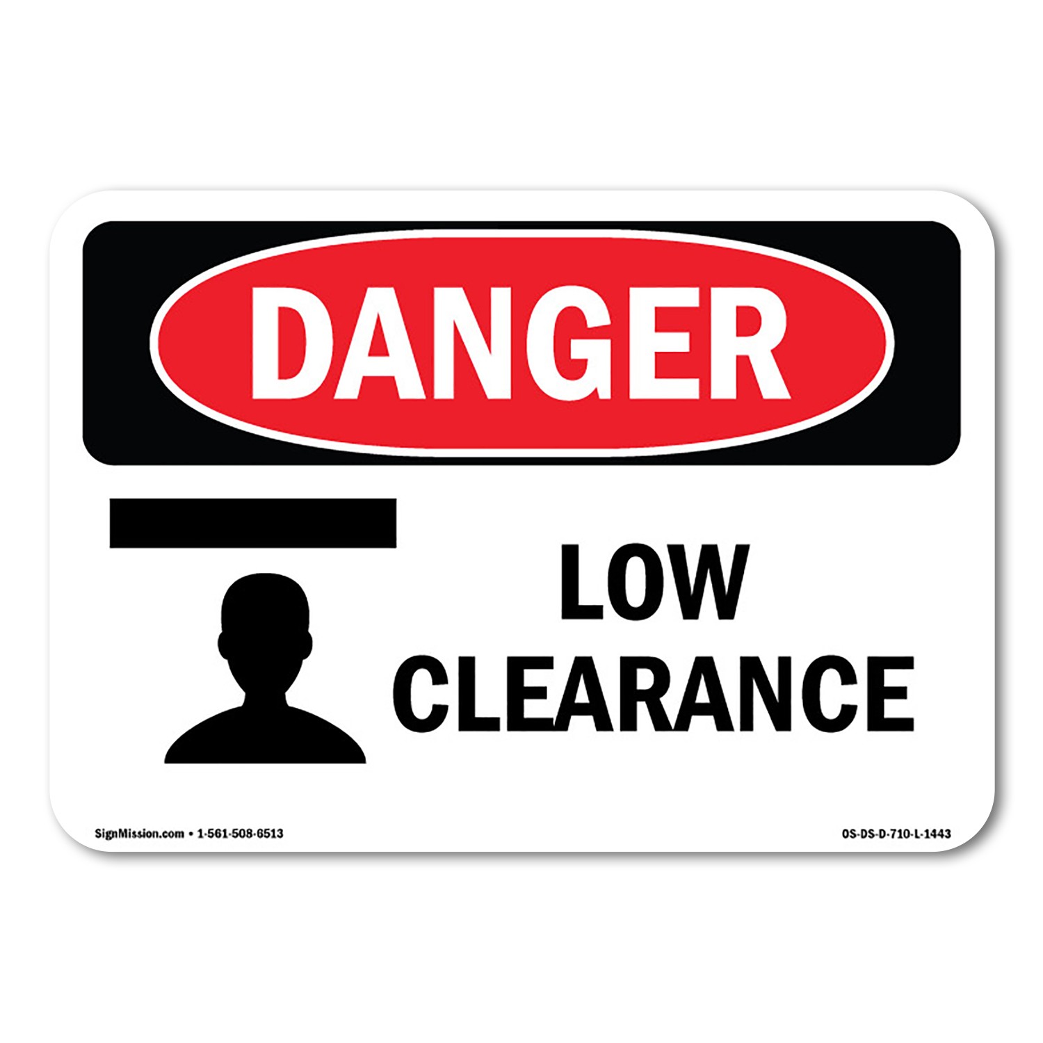 Low Clearance ANSI Danger Sign Metal Plastic Decal