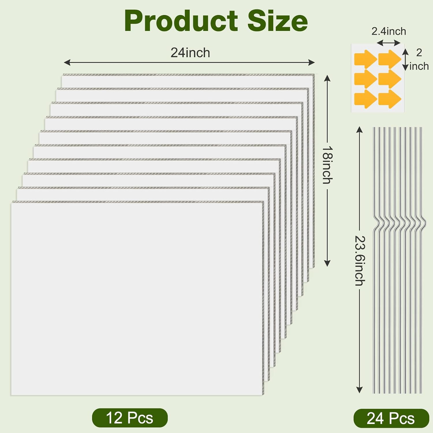 Large Blank Yard Signs with Metal Stakes 18×24 Inch, 12 Pcs Waterproof Corrugate
