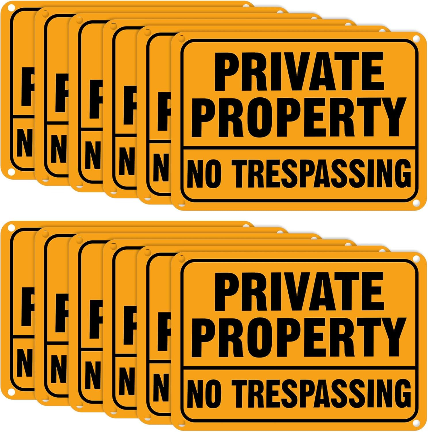 12 piezas de señales de prohibido el paso, propiedad privada, metal reflectante