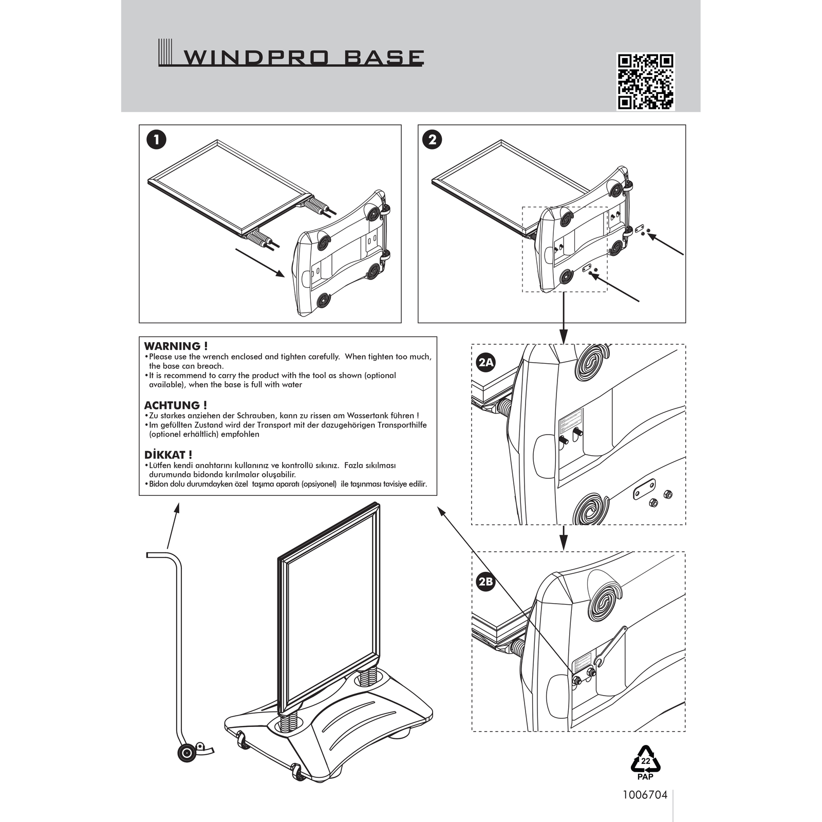 WindPro Weather Resistant Outdoor Sidewalk Sign Holder 30″x40″ Black Water Base