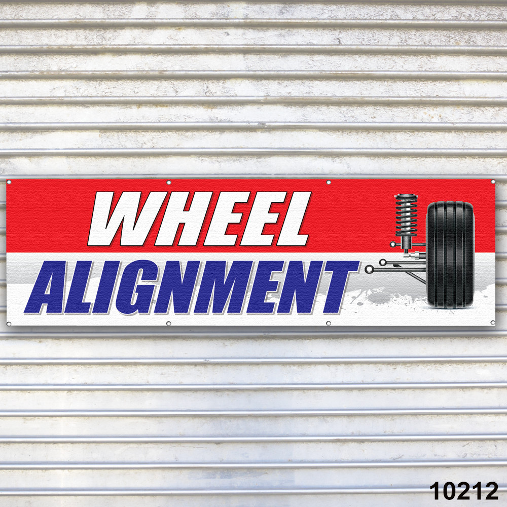Wheel Alignment Banner Auto Repair Service Bay