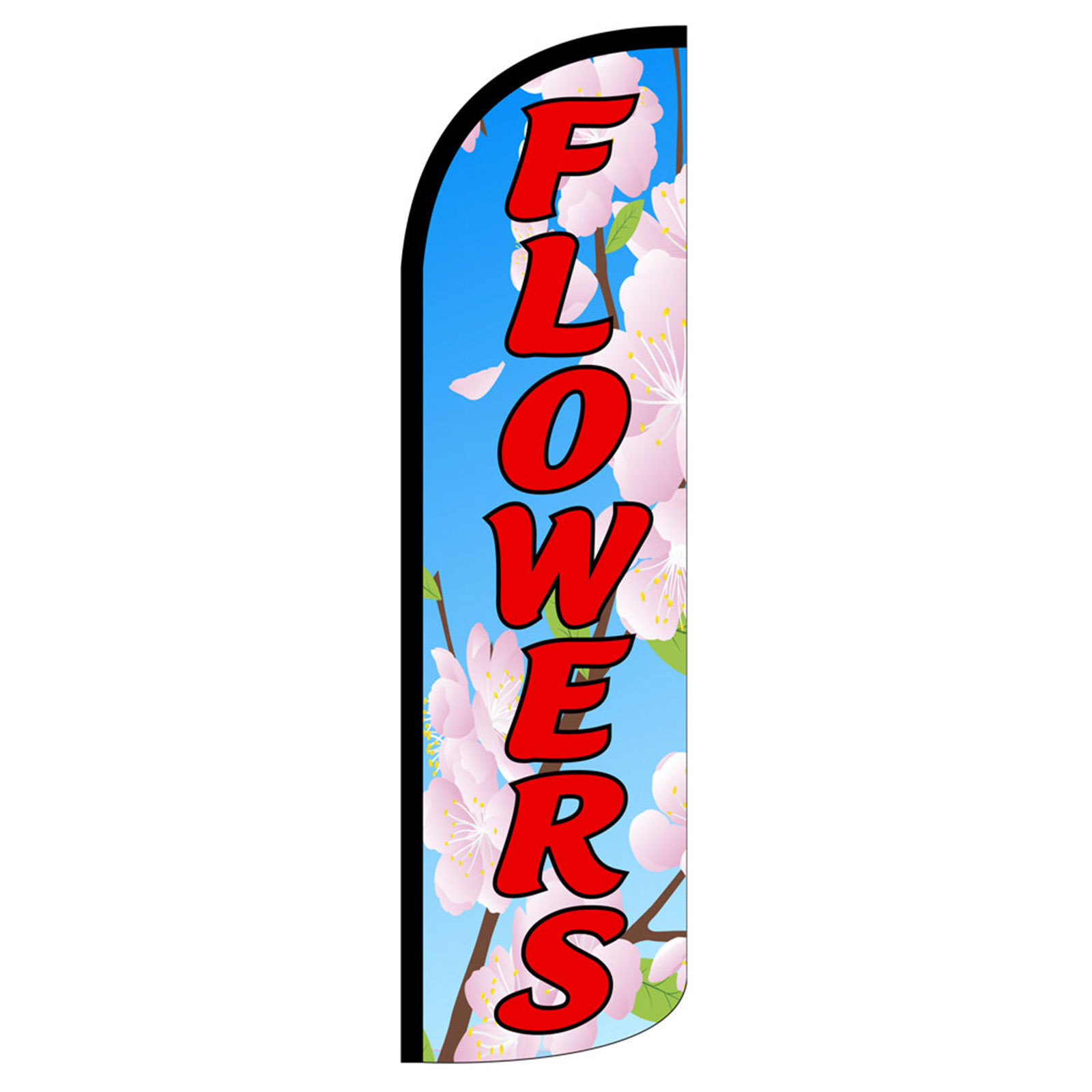Flowers Flag Flutter Feather Banner Swooper Extra Wide Windless