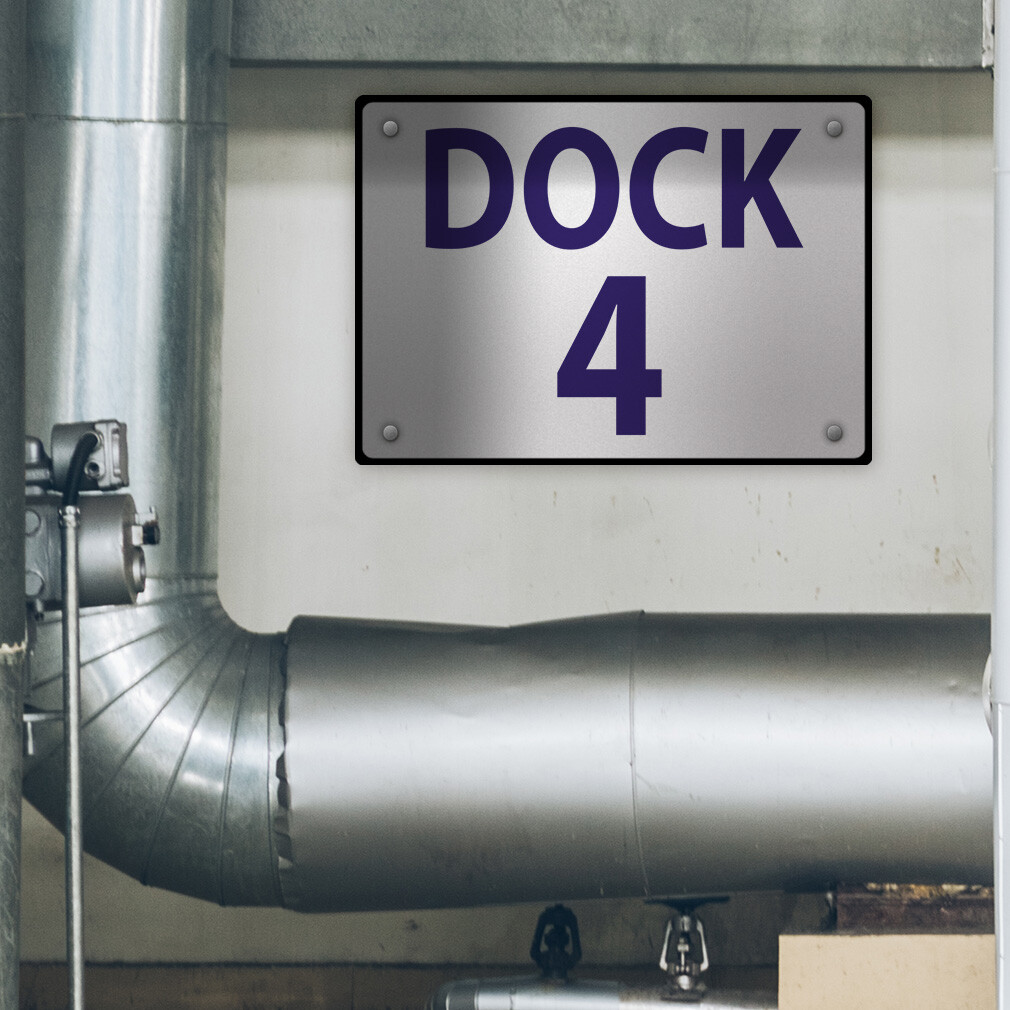 Aluminum Horizontal Metal Sign Dock 4 Activity Loading Zone Number