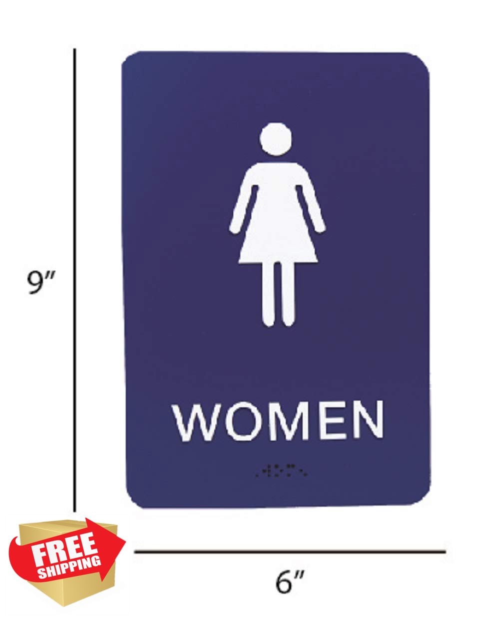 ADA Restroom Sign Set Wheelchair Accessible Braille Blue