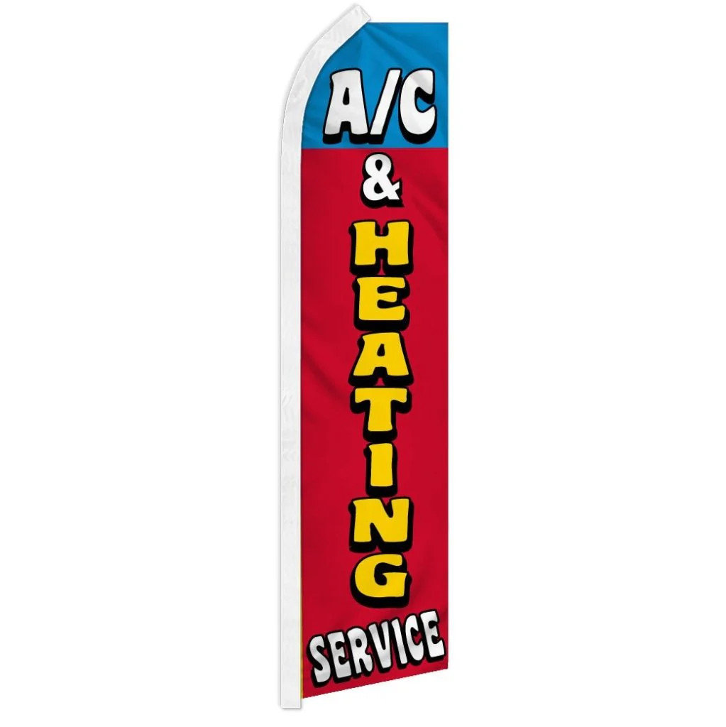 A/C & HEATING SERVICE advertising super flag poly banner *POLE NOT INCLUDED*