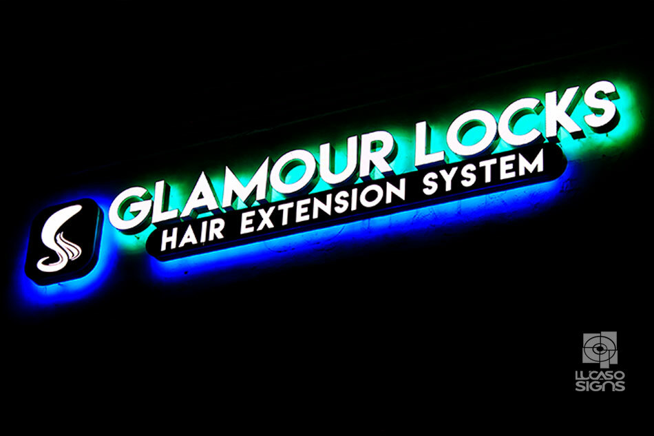 Channel Letters Double Light on Raceways with Back Panel set 20×1.5 feet