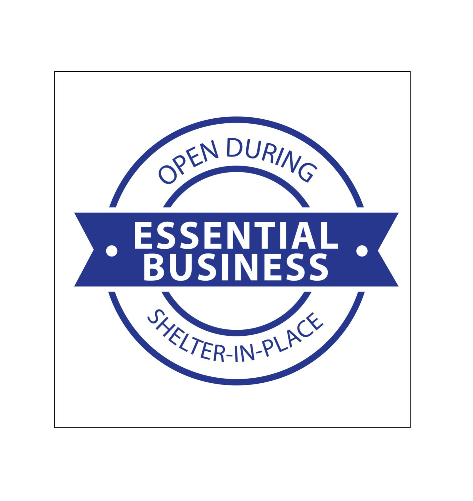 Essential Business Open During Shelter in Place Decal Sticker Set