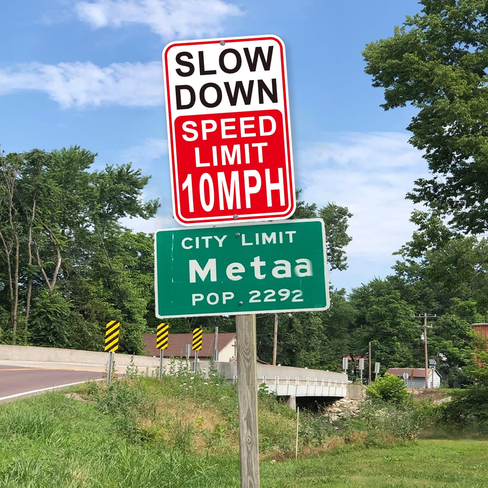 2 Pack Slow Down Speed Limit 10MPH Sign 18×12 Inches Reflective Aluminum