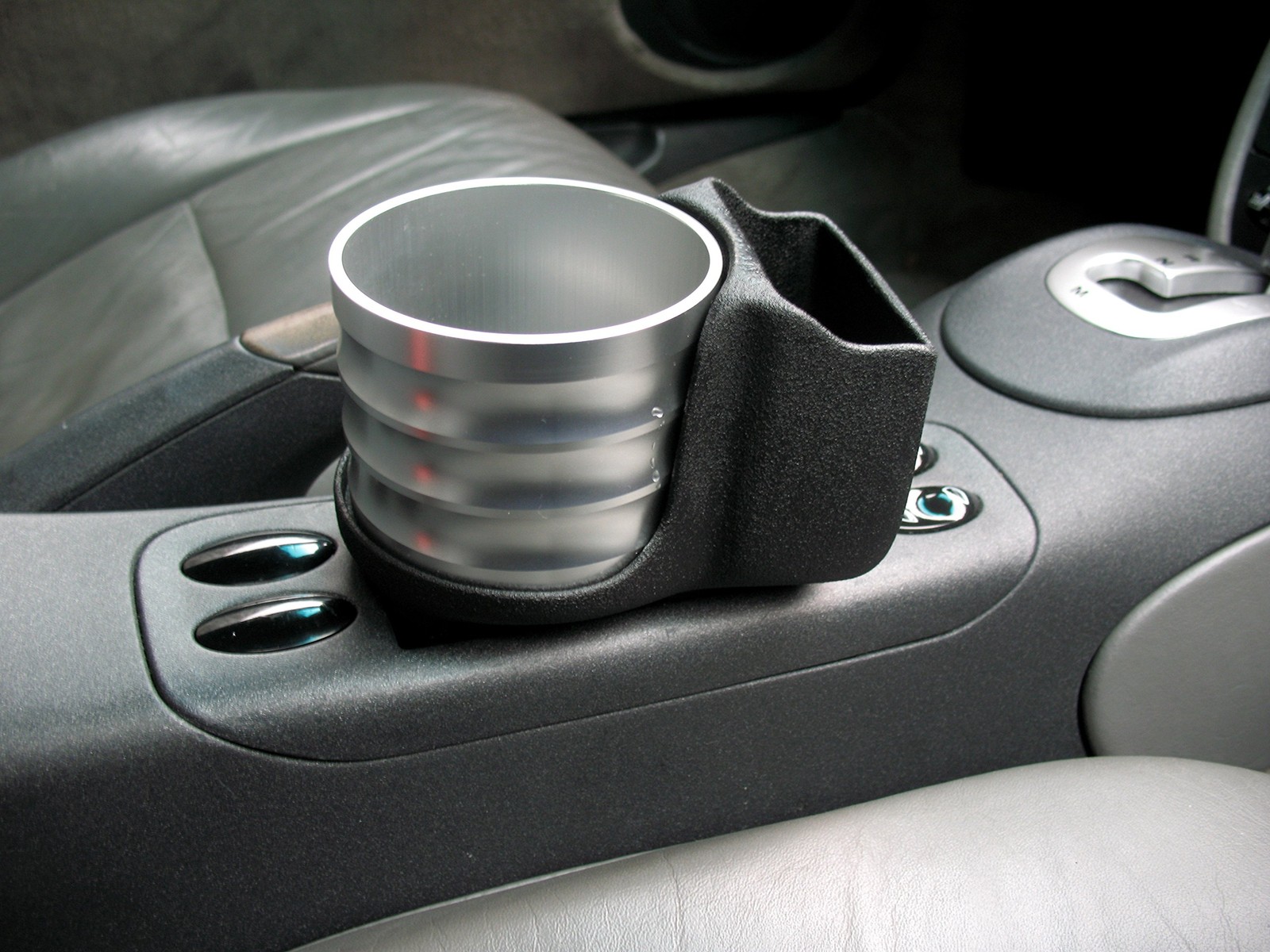 ALCABO Drink Holder, Black with Ring and Cup for Porsche 996/986 Left-Hand Drive