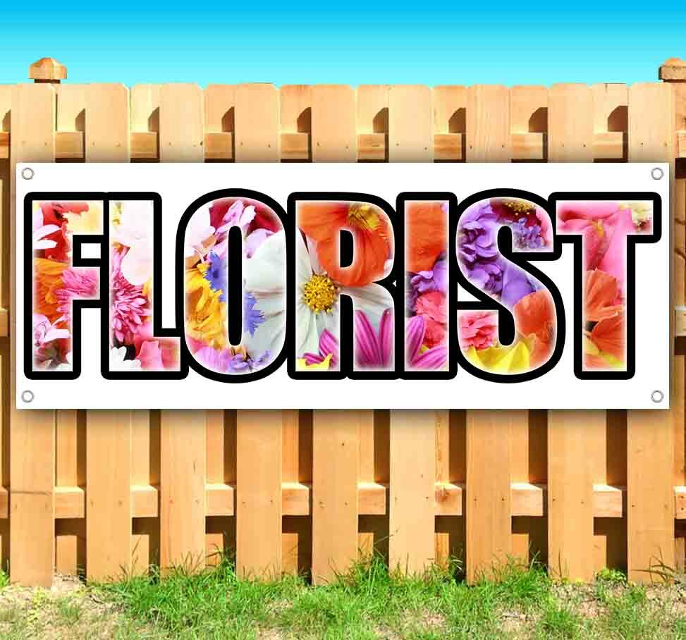 FLORIST Advertising Vinyl Banner Flag Sign Many Sizes BOUQUET FLOWERS