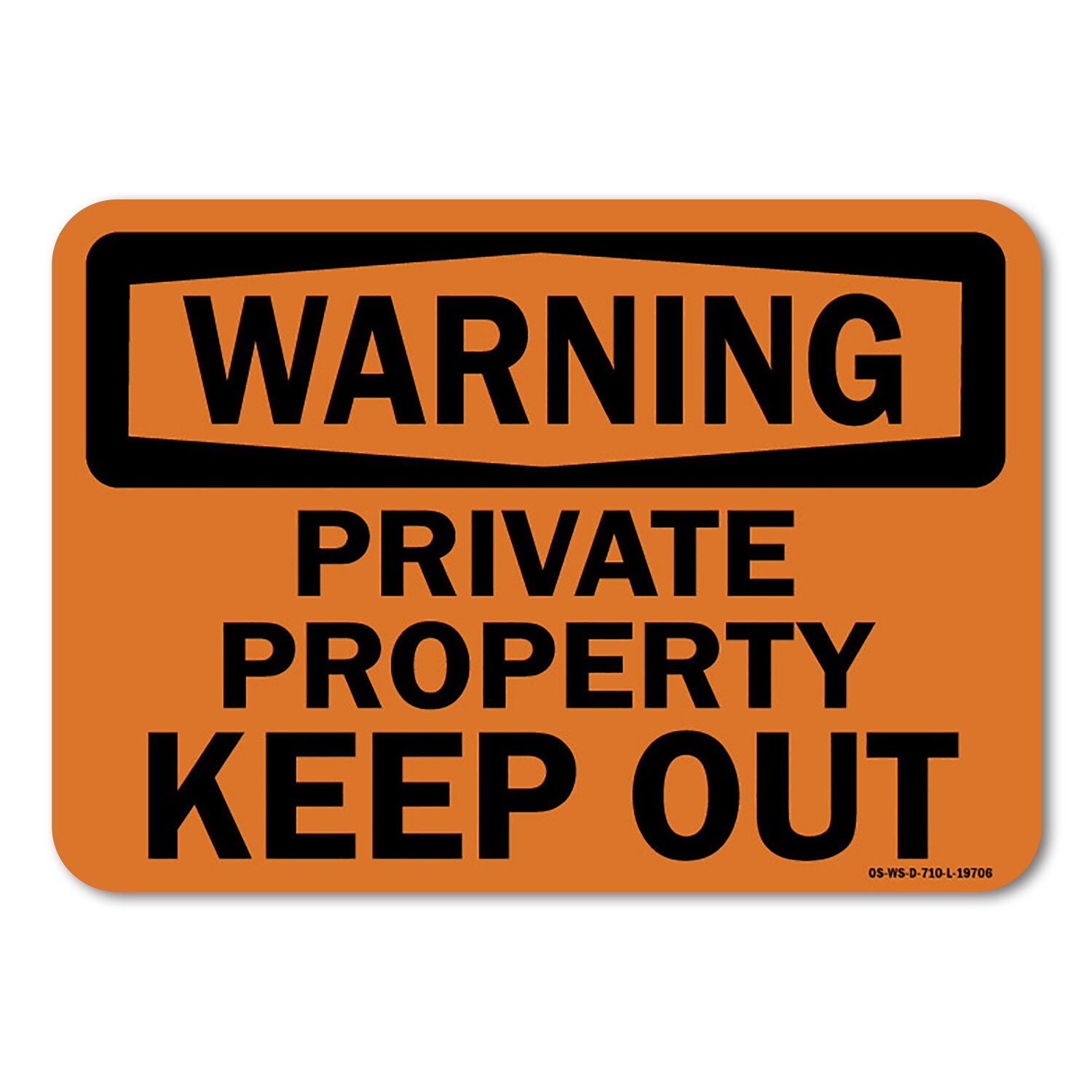 Private Property Keep Out ANSI Warning Sign Metal Plastic Decal