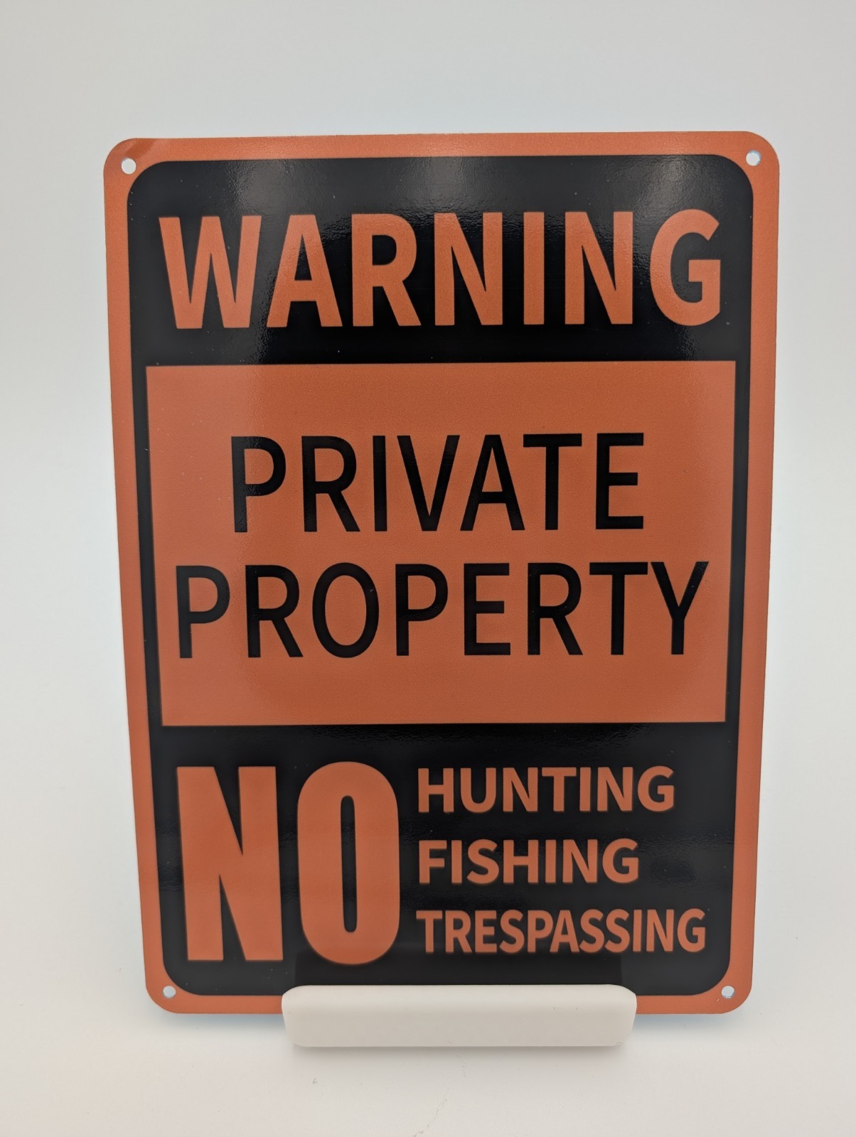 4Pcs 10×7″ Metal Private Property No Hunting Signs Reflective Aluminum Outdoor