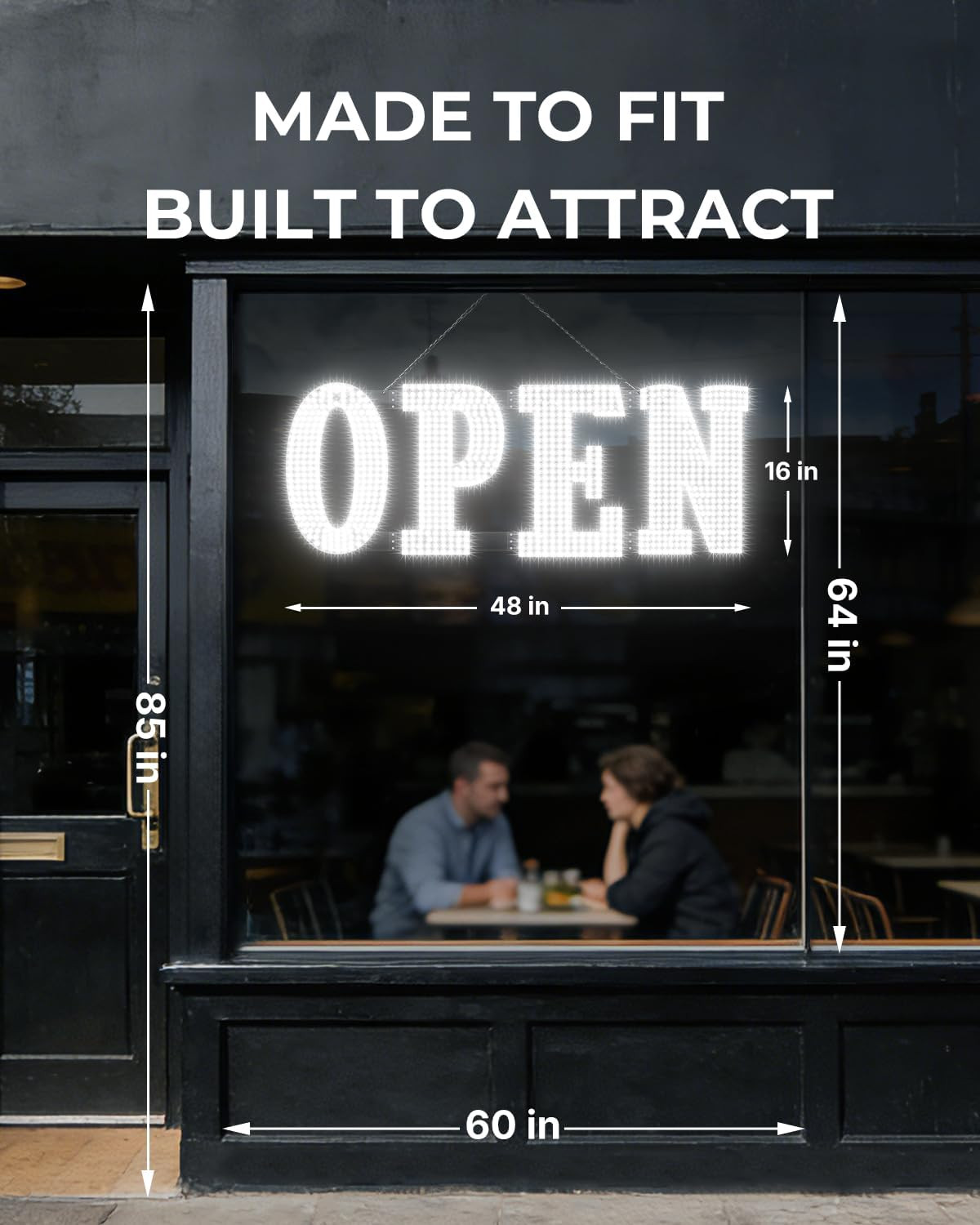 48″X17″ Extra Jumbo LED Open Sign BT and Remote Control Open Sign Super Bright D