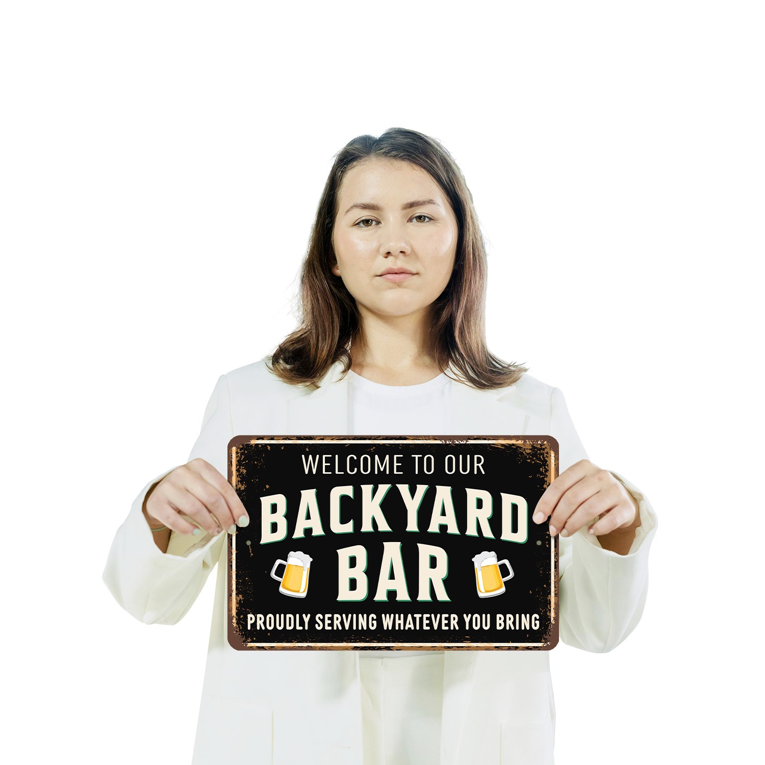 Backyard Bar Sign Good Friends Cold Drinks Durable Perfect for Patios Decks