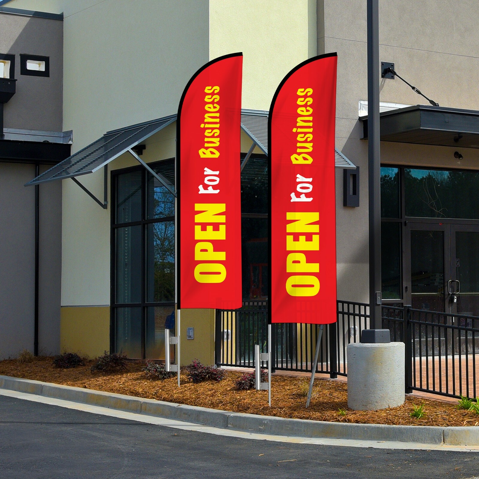 12′ Feather Flutter Flag Kit with Ground Spike Restaurant, Car Repair, Food Coop
