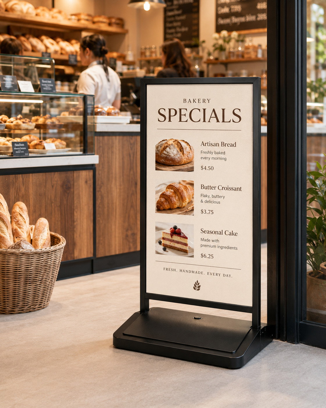 Floor Stand Sign Holder 23⅔”x35½” Indoor/Outdoor Sidewalk Refillable Water