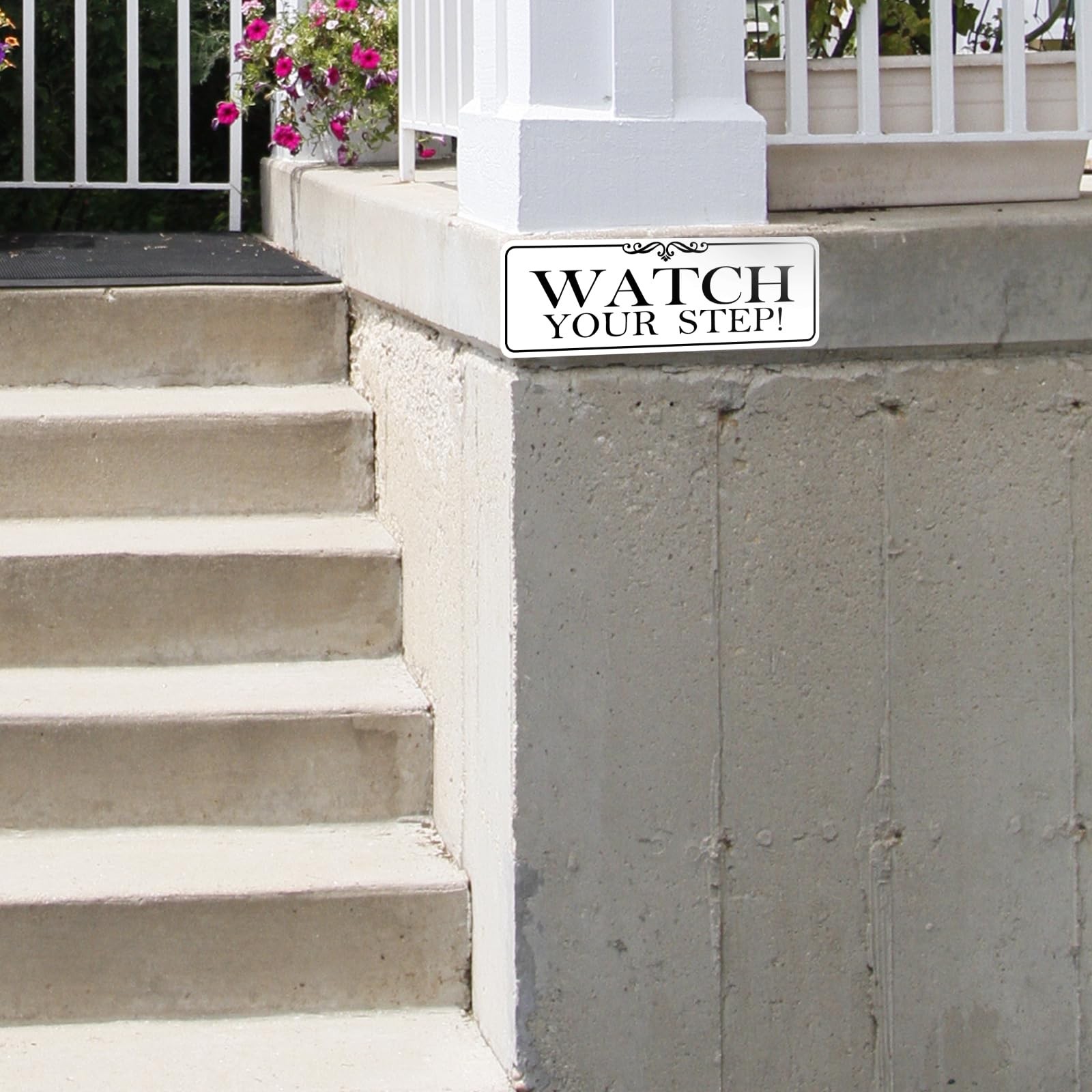 9×3 Inch Watch Your Step Sign, Acrylic Self-stick Door Wall Signage (Elegant …
