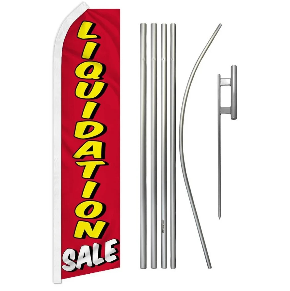 Liquidation Sale Swooper Flutter Feather Advertising Sales Flag & Pole Kit