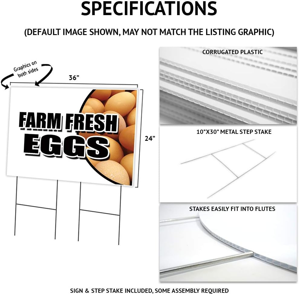 Open 24 Hours Yard Sign 2 Pack 24″ X 36″ with Stake – Made in the USA