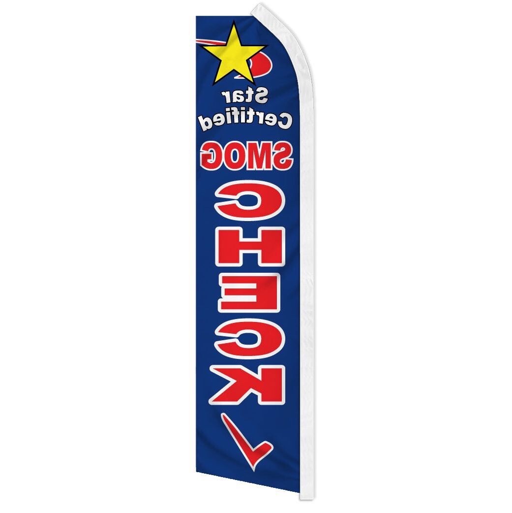 “STAR SMOG CHECK” advertising super flag swooper banner business sign certified