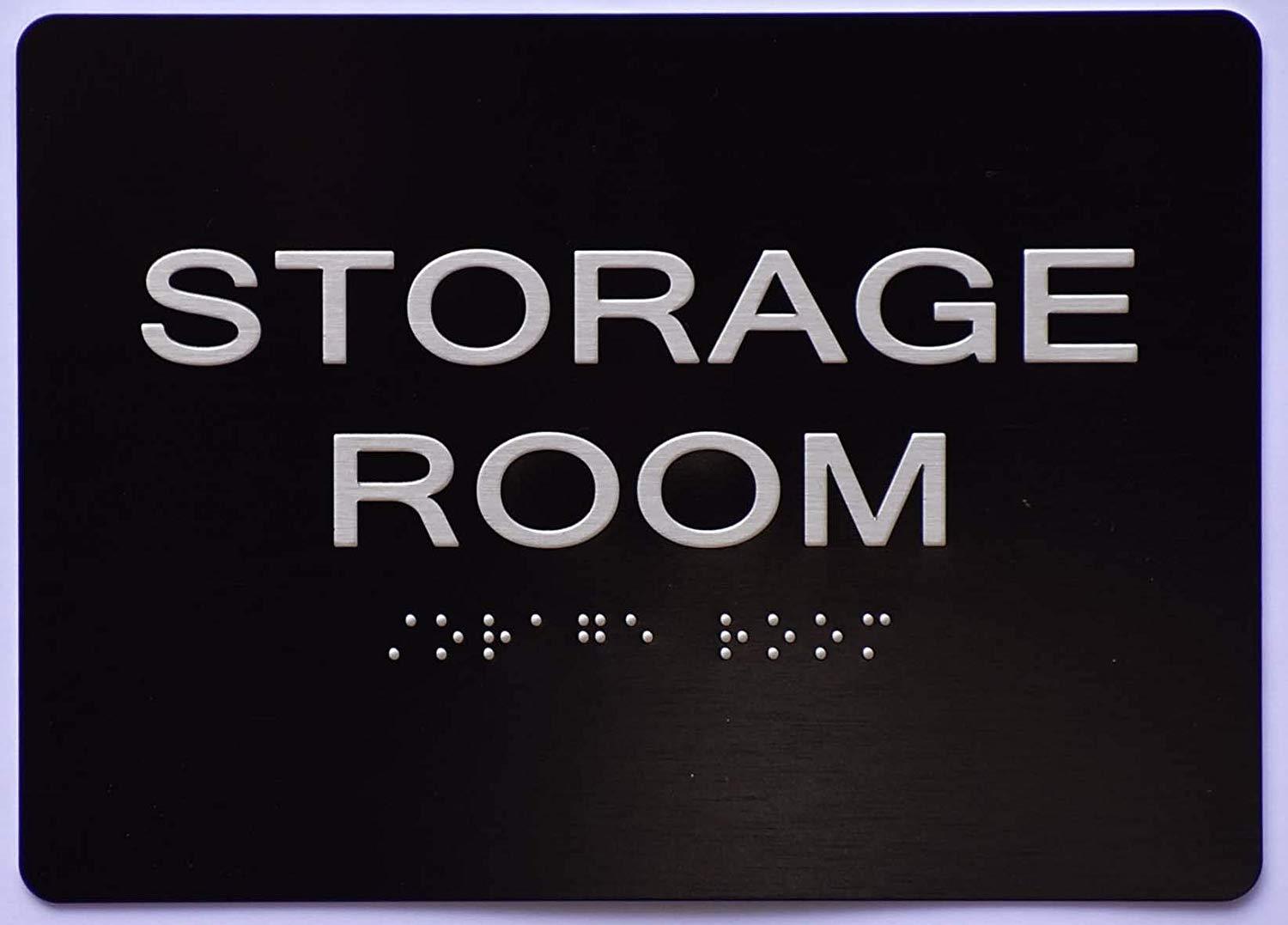 Storage Room Sign -Black(Aluminium, Black/Silver,Size 5×7) The Sen…REF24-1027