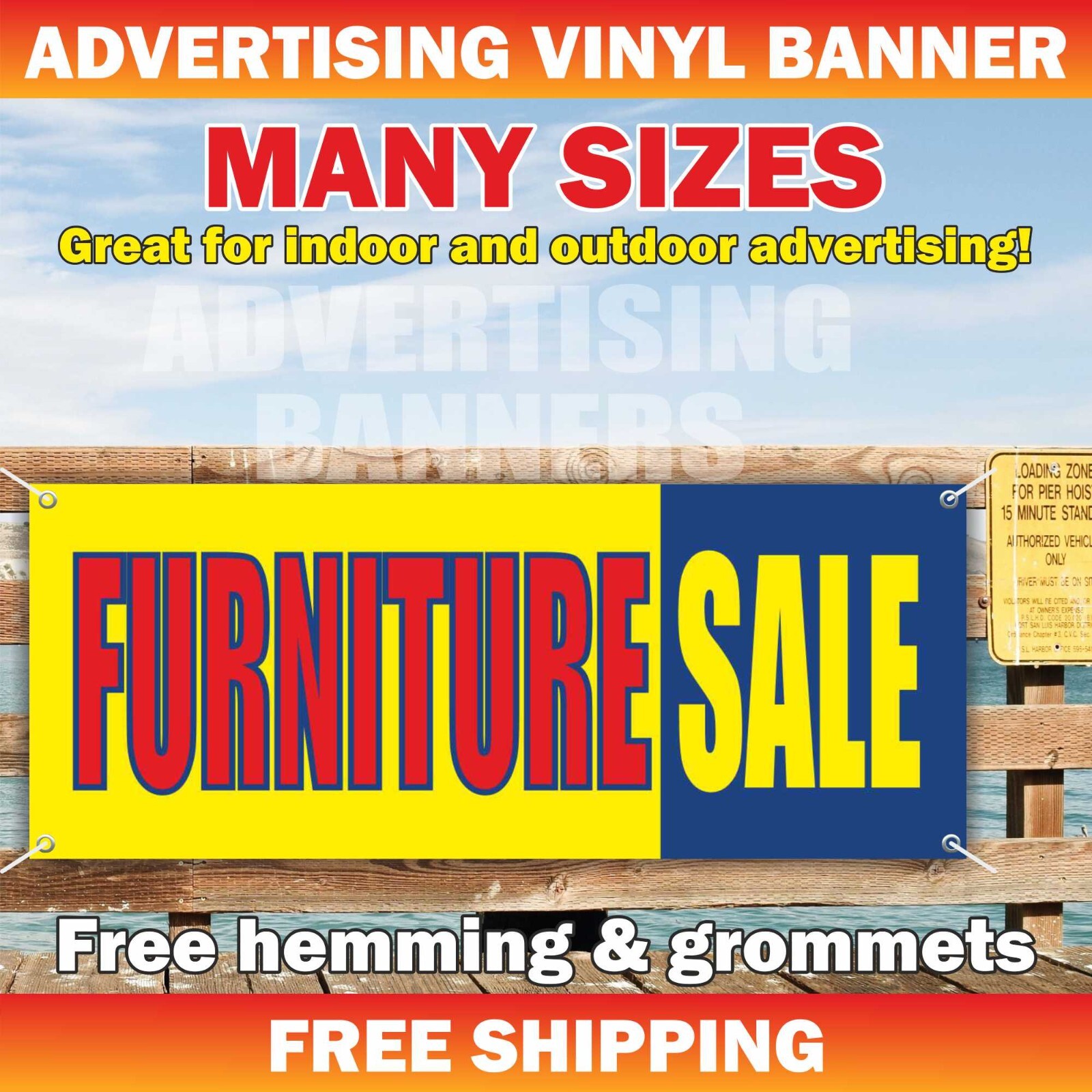 FURNITURE SALE Advertising Banner Vinyl Mesh Sign Flag Sofa Mattress Bed Bath