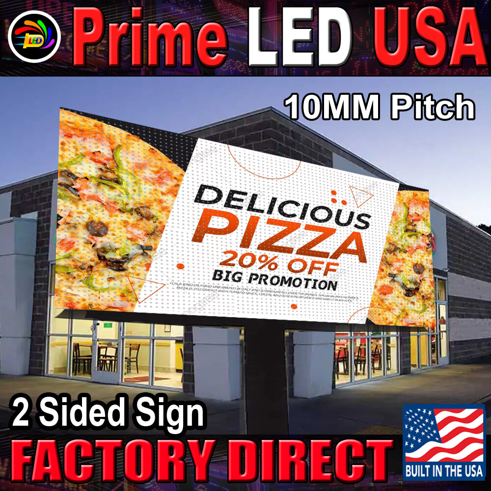 Double Sided LED Sign Full Color P10mm Outdoor/Indoor, 25.25″ H X 50.5″ W, WIFI