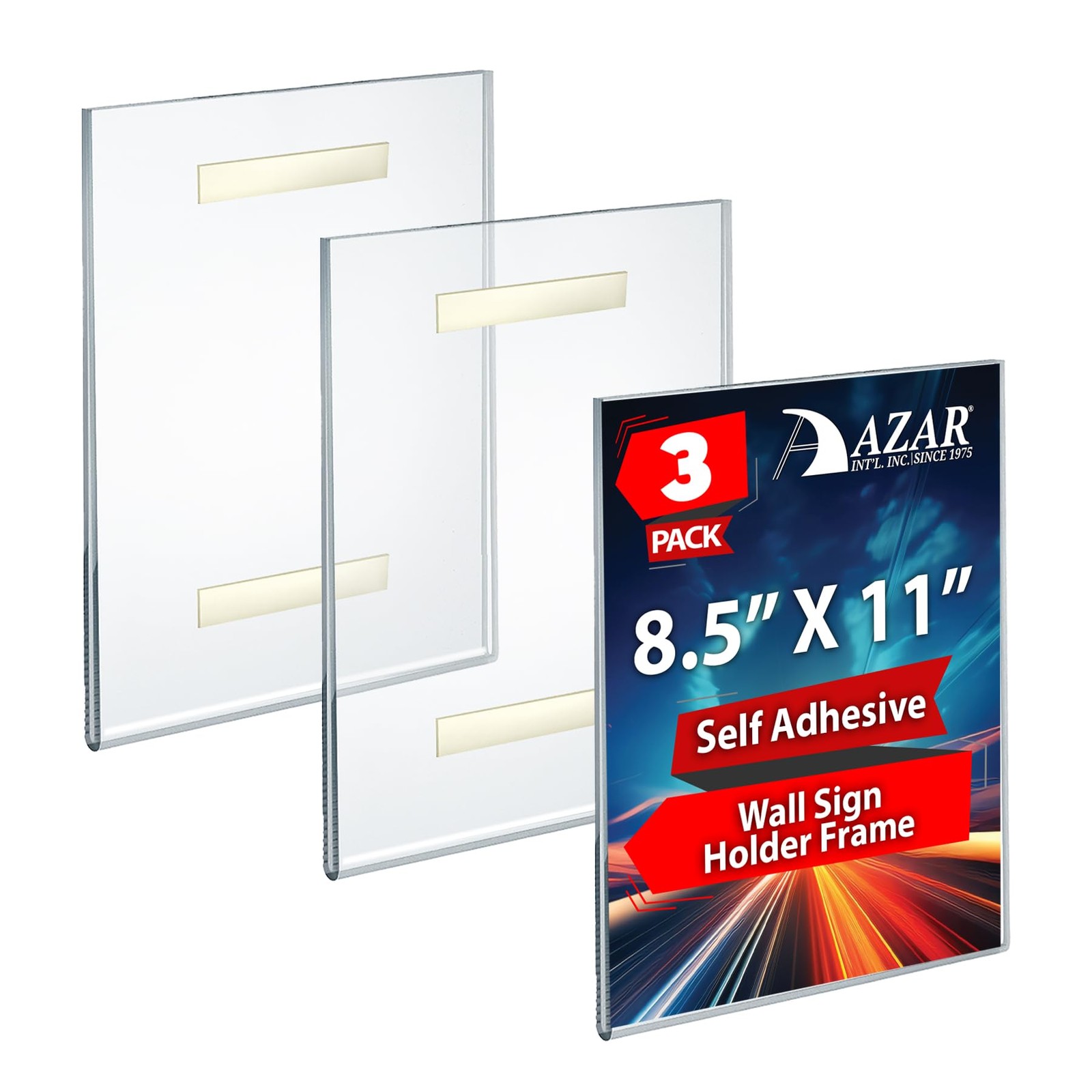 Adhesive Acrylic Wall Sign Holders 8.5” x 11” Frames for Posters & Flyers –